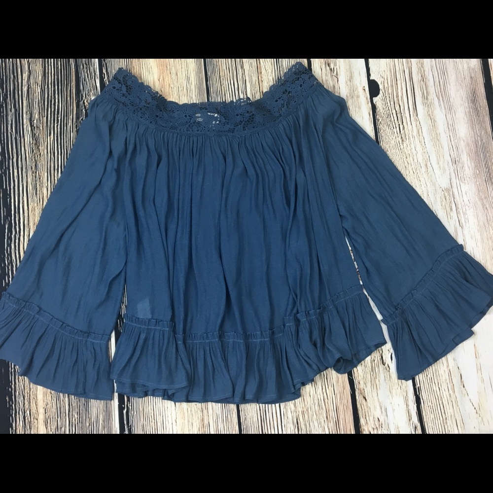 Loft Size Large Off Shoulder Blouse Polyester